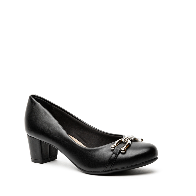 Beira rio block heeled pump in black-null