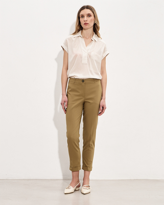 Cotton trouser suit, Xaki, medium