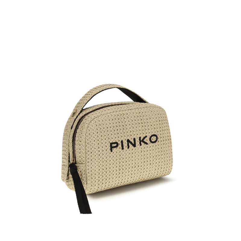 Beige raffia wallet-null