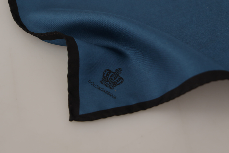 Black blue dg crown printed square handkerchief scarf-null