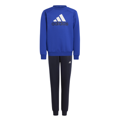 Adidas boys essentials big logo fleece jogger set, Blue, medium