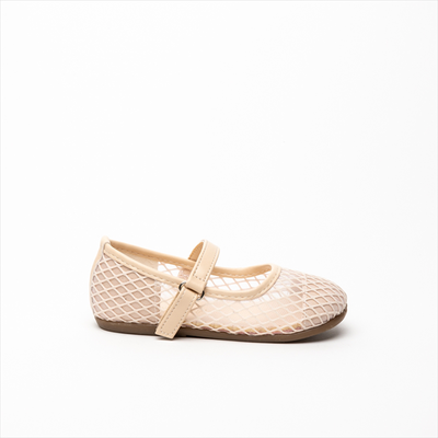 Miss belgini girls fish net mesh ballerinas