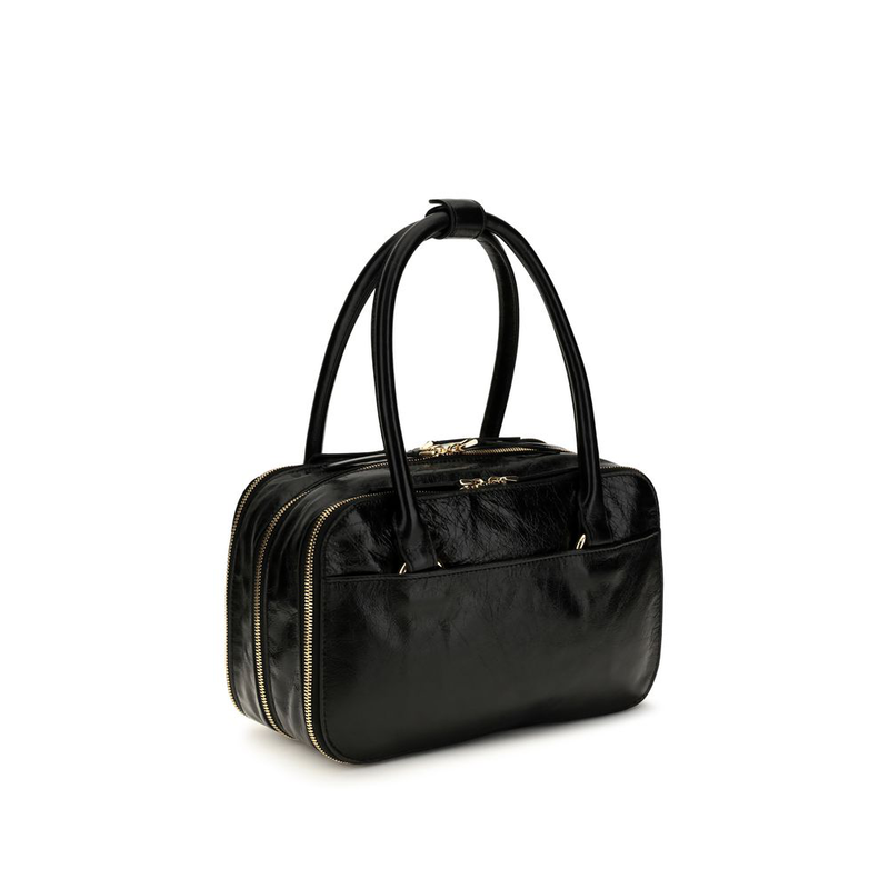 Black calf leather bos taurus handbag-null