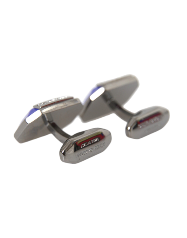 Silver plated brass pin crystal cufflinks-null