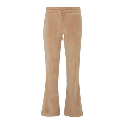 Sally womens velour straight leg pant, Beige, medium