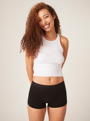 Teen hipster boyshort moderate-heavy, Black, medium