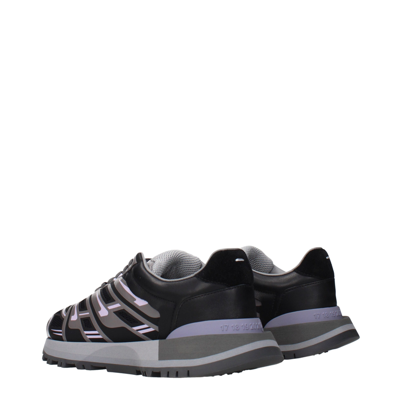 Black fabric athletic sneakers-null