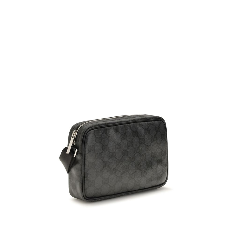 Black cotton shoulder bag-null