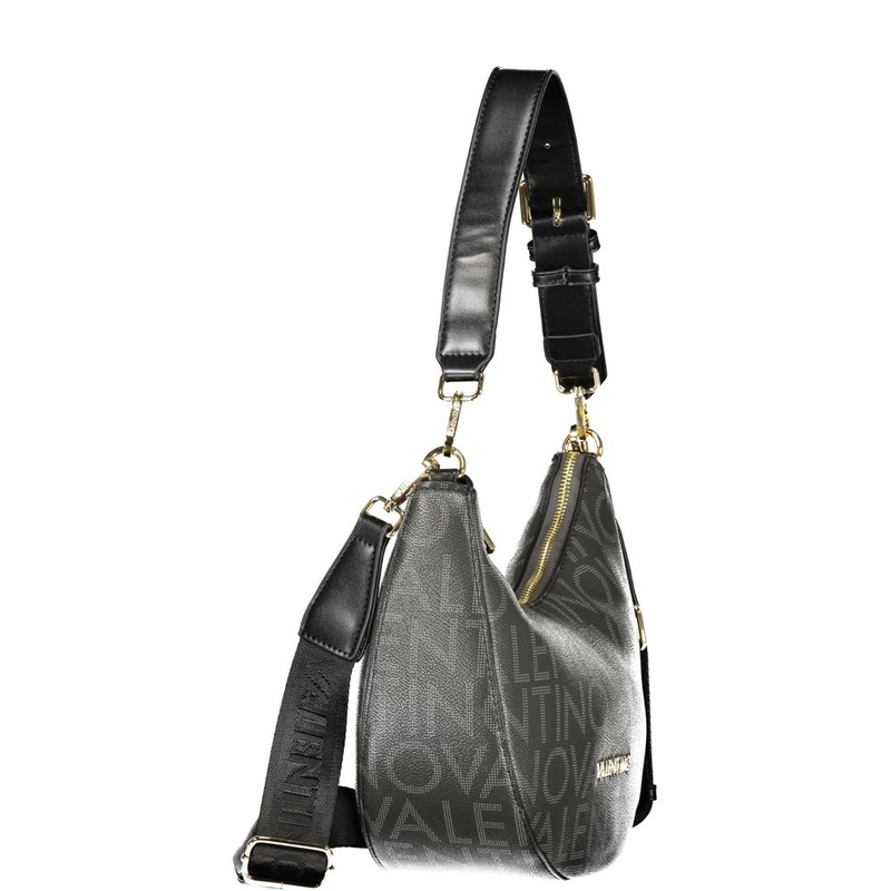 Black polyurethane women handbag-null