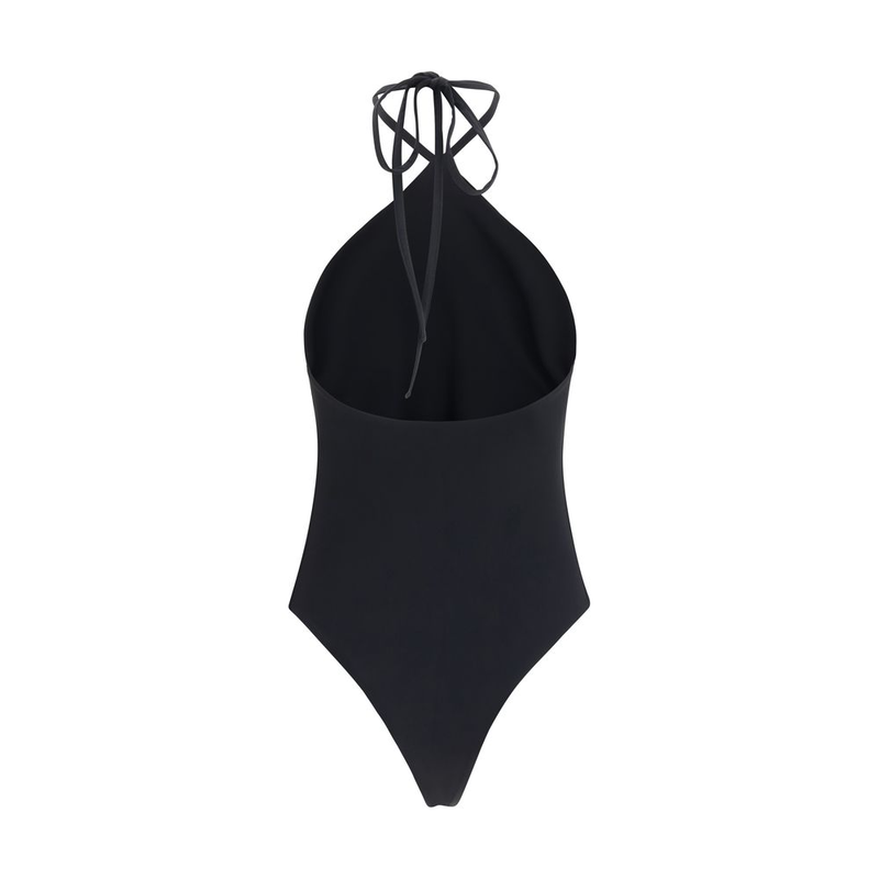 Black polyamide one-piece swimsuit-null