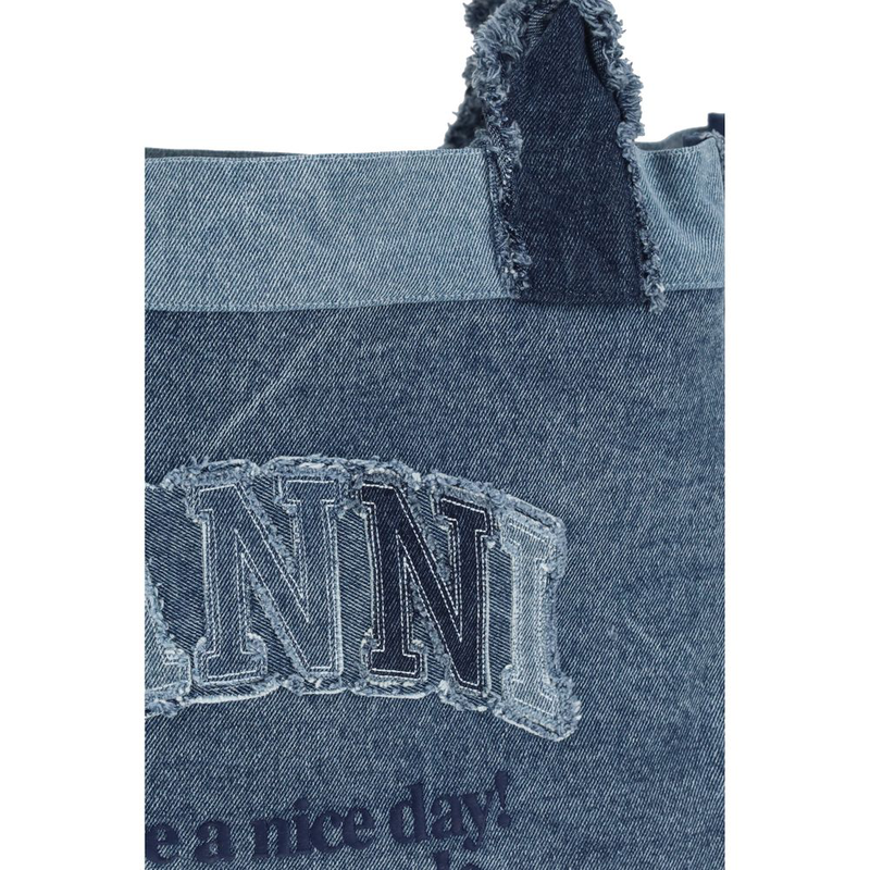 Blue cotton shoulder bag-null