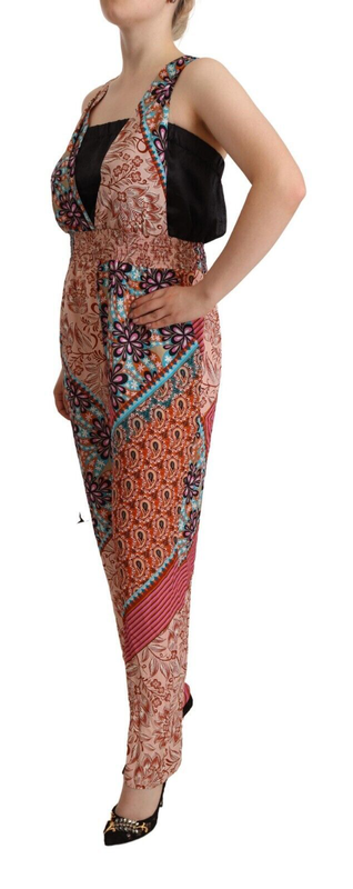 Multicolor viscose floral print women jumpsuit dress-null
