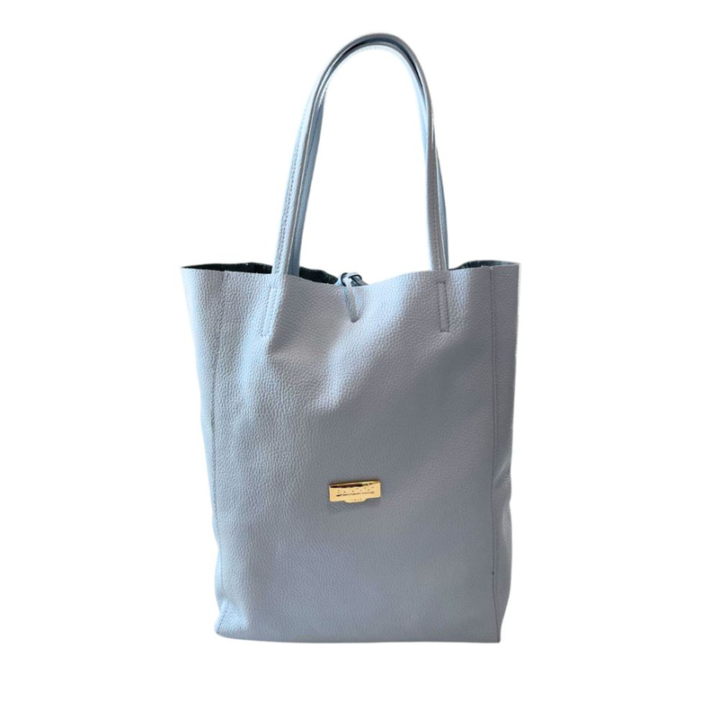 Blue cowhide clutch bag-null
