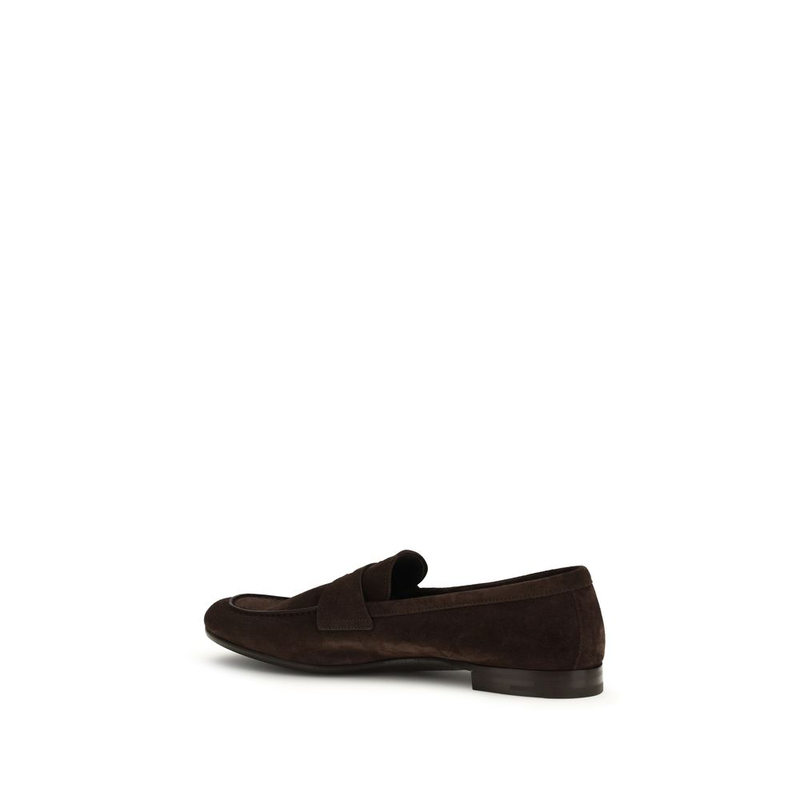 Brown calf leather bos taurus slip-on loafers-null