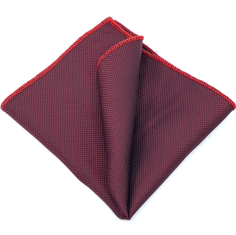 Textured skinny tie with handkerchief-null