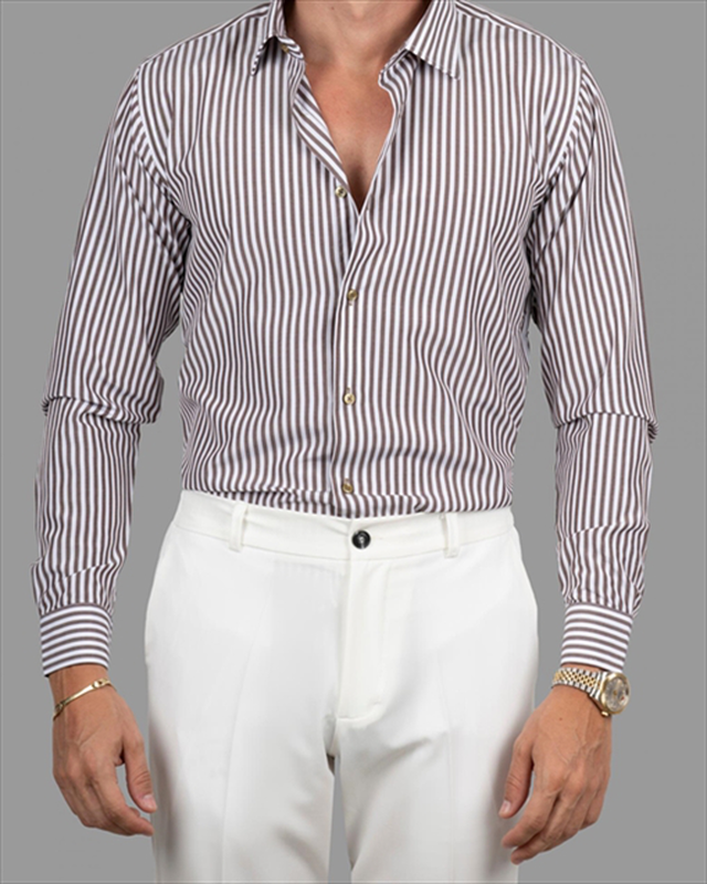 Dezign striped slim fit shirt-null