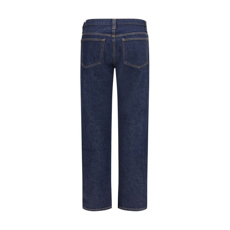 Blue cotton straight-leg jeans-null