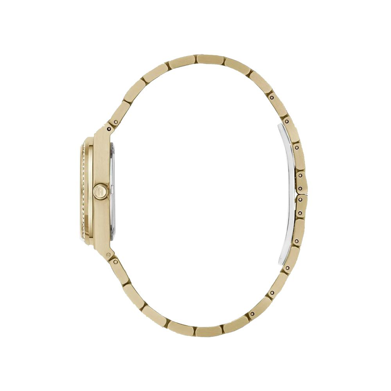 Gold stainless steel dress watch-null
