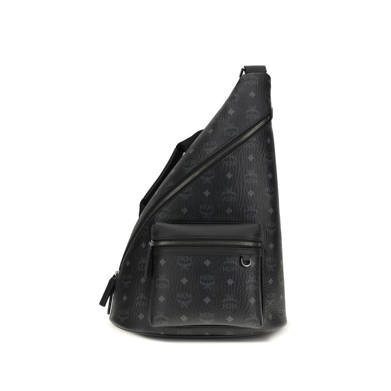 Black fabric backpack-null