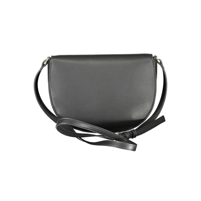 Black polyurethane women shoulder bag-null