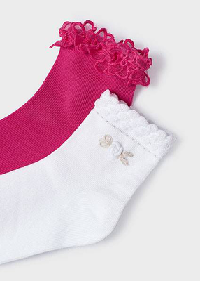Σετ 2 ζευγαρια καλτσες, Fuchsia, medium
