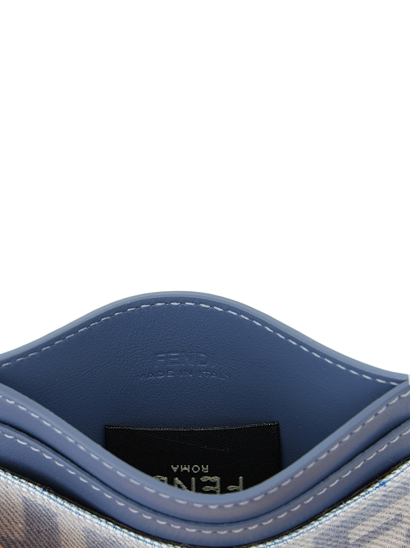 Blue cotton cardholder-null