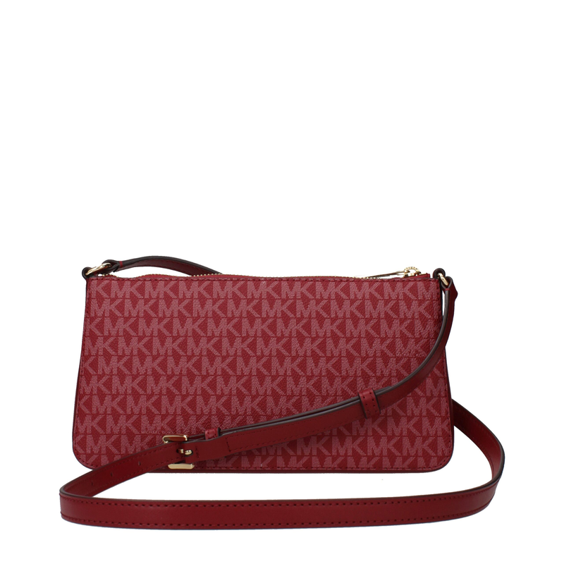 Red fabric crossbody bag-null