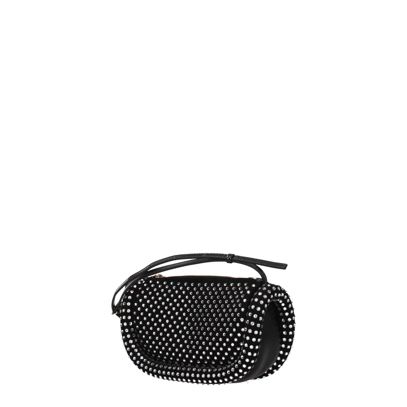 Black leather crossbody bag-null