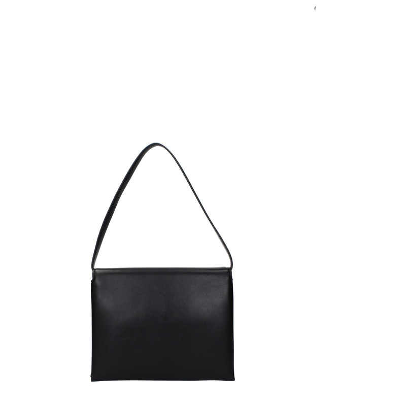 Black leather shoulder bag-null