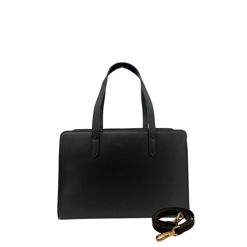 Black pu women shoulder bag-null