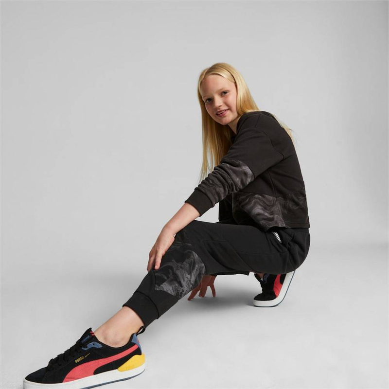 Girls power cat marbleized sweatpants image number null