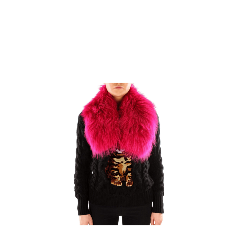 Pink fur foulard-null