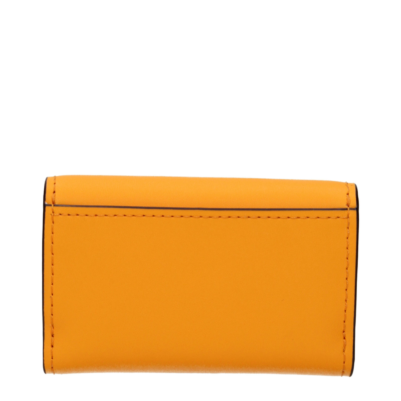 Orange leather wallet-null