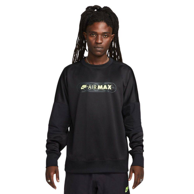 Nike sportswear Air max pk crew, Black / Volt, medium