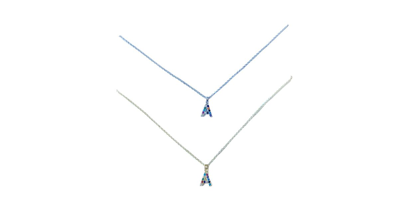 Initial pendant silver necklace - silver colour-null