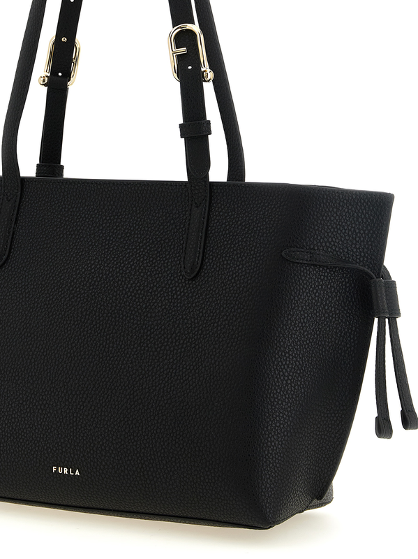 Black calfskin tote bag-null