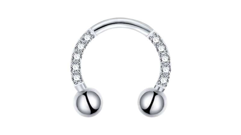 Product image: Surgical steel septum with zircon stones silver-null