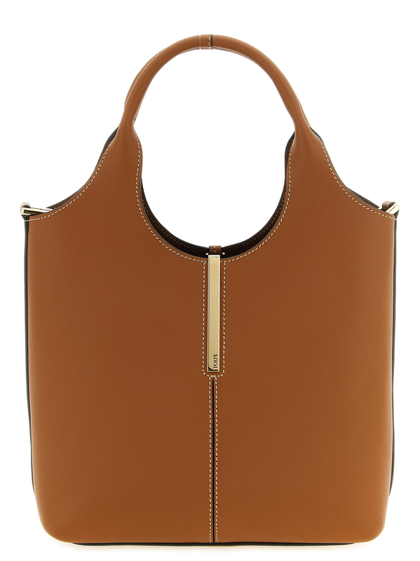 Brown calfskin tote bag-null