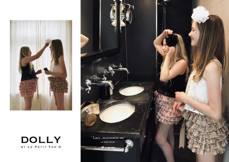 Dolly by le petit tom &reg; lacy hair rosette/ broach off-white-null