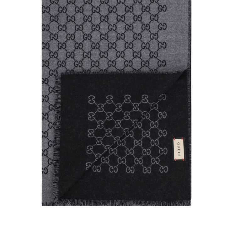 Gray wool oves aries scarf-null