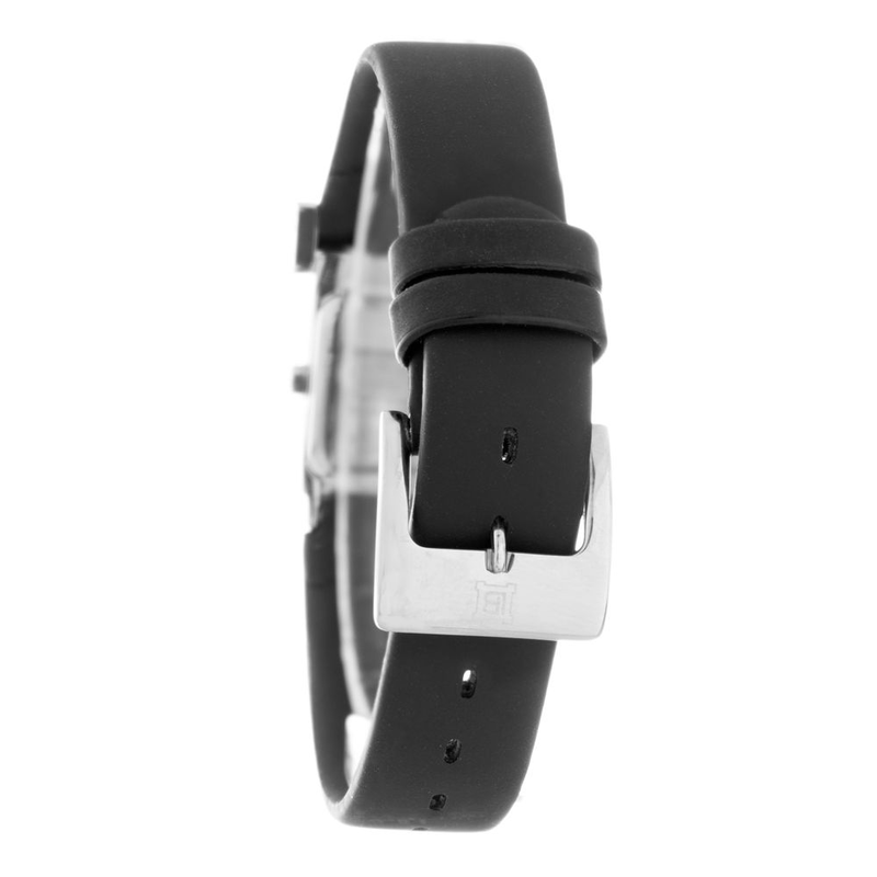 Black rubber bracelet watch-null