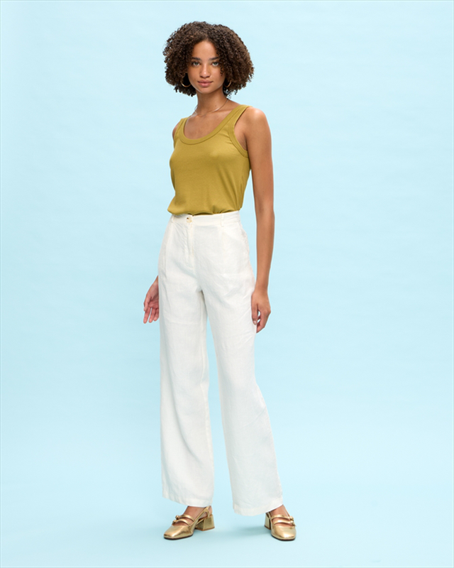 Trouser cropped linen-null