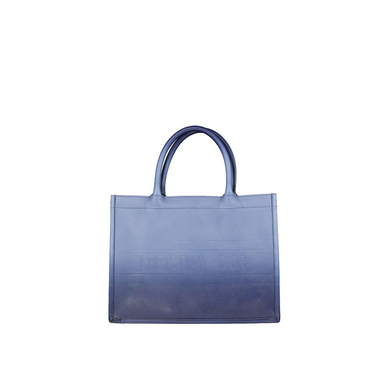 Blue calfskin tote bag-null