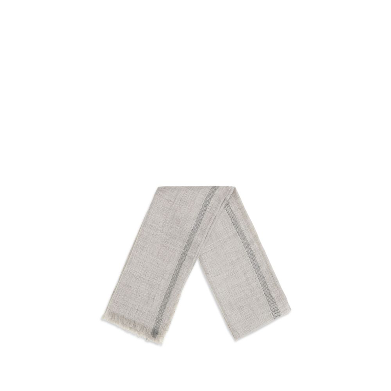Gray linen scarf-null