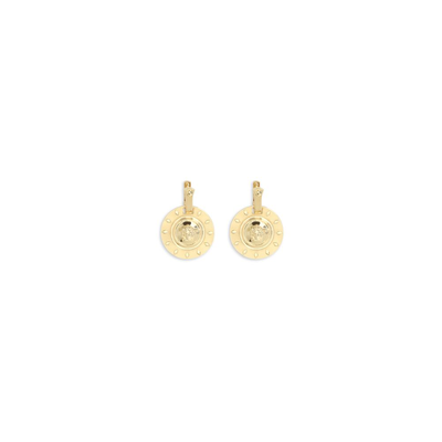 Gold brass earrings, Gold, medium