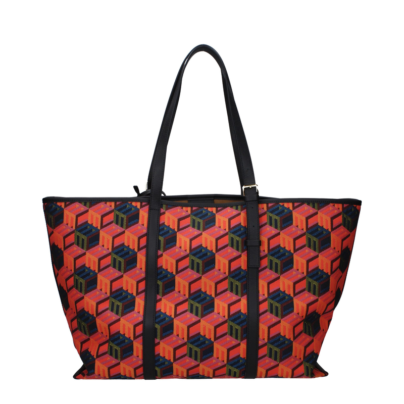 Multicolor fabric shoulder bag-null