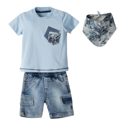 Hashtag for boys infants short set blue 254603