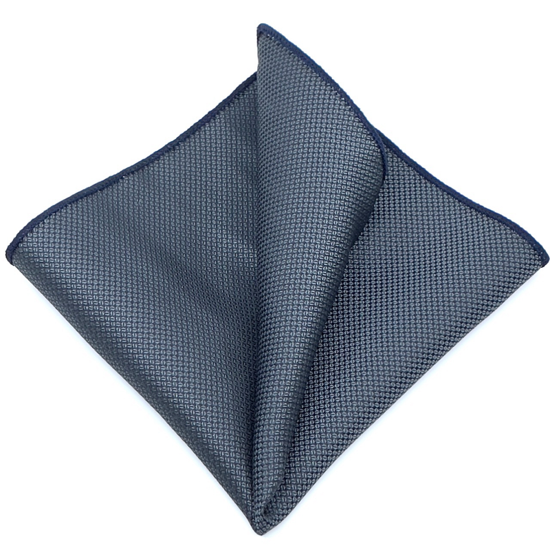 Textured skinny tie with handkerchief image number null