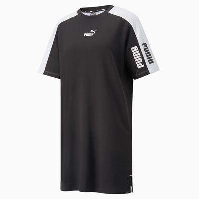 Puma power colorblock wmn tee dress, Black, medium