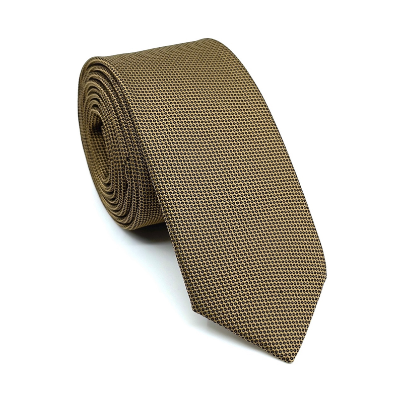 Textured wide tie with handkerchief-null